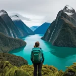 뉴질랜드에서 집 구하는 방법  렌트 vs 구매 - **Prompt 1: Majestic New Zealand Adventure**
    "A young, diverse female traveler, aged mid-20s, wi...
